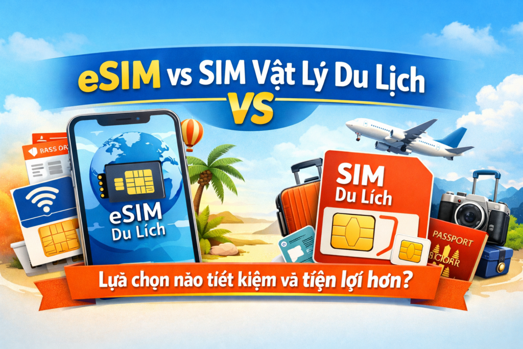 So sánh eSIM và SIM vật lý du lịch: Lựa chọn nào tiết kiệm và tiện lợi hơn?